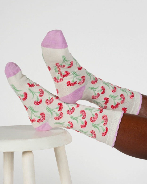 birth flower bamboo socks carnation