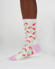 birth flower bamboo socks carnation