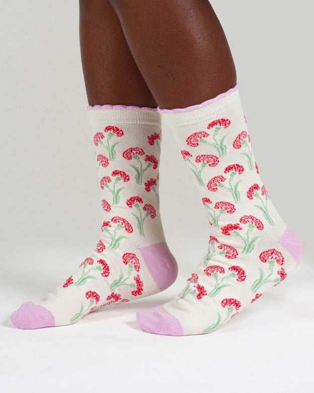 birth flower bamboo socks carnation