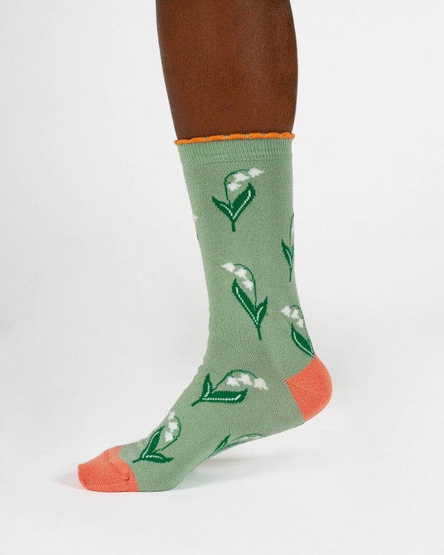 birth flower bamboo socks lily