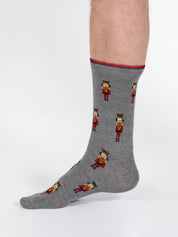 christmas nutcracker bamboo socks navy