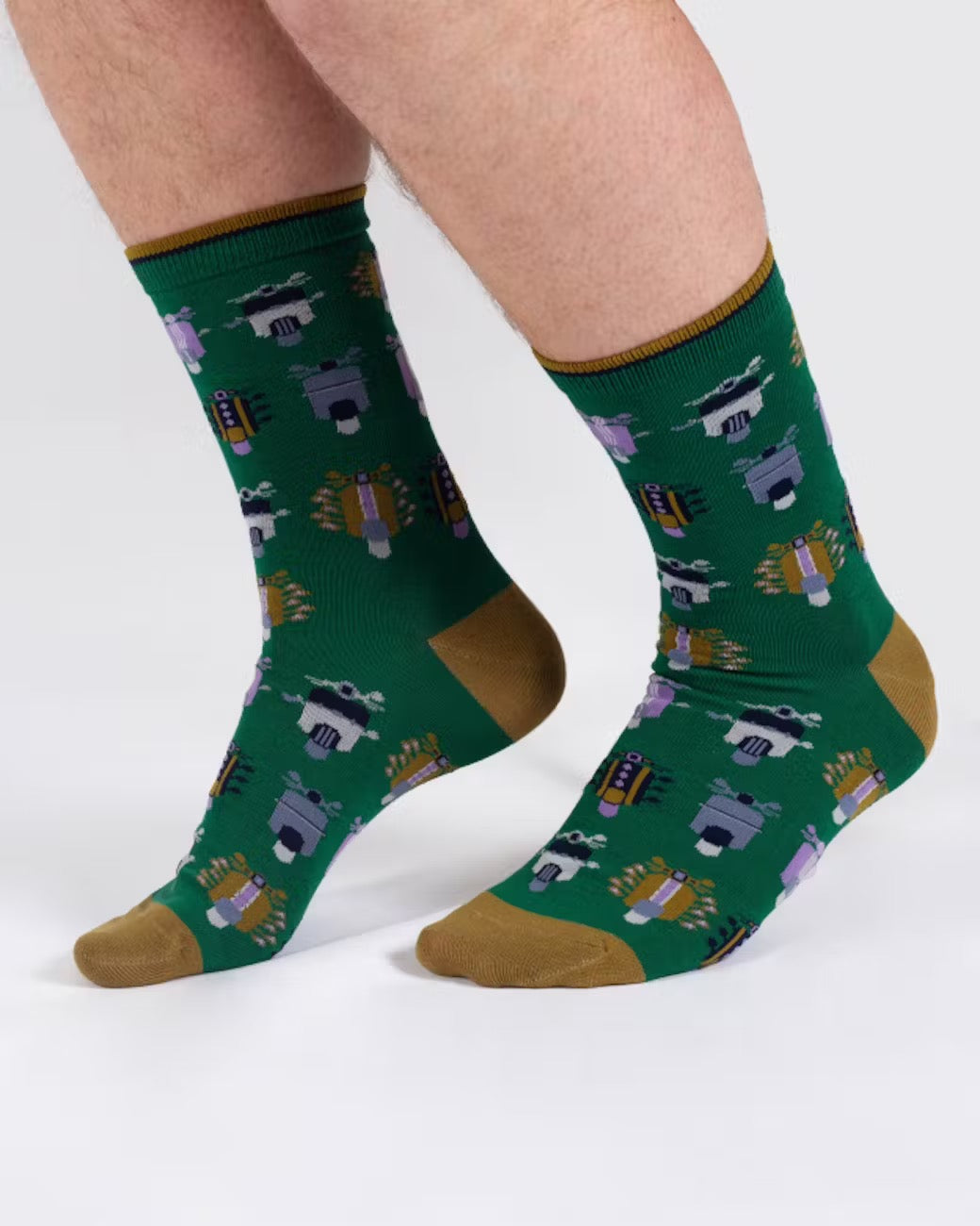 scooter bamboo crew socks green