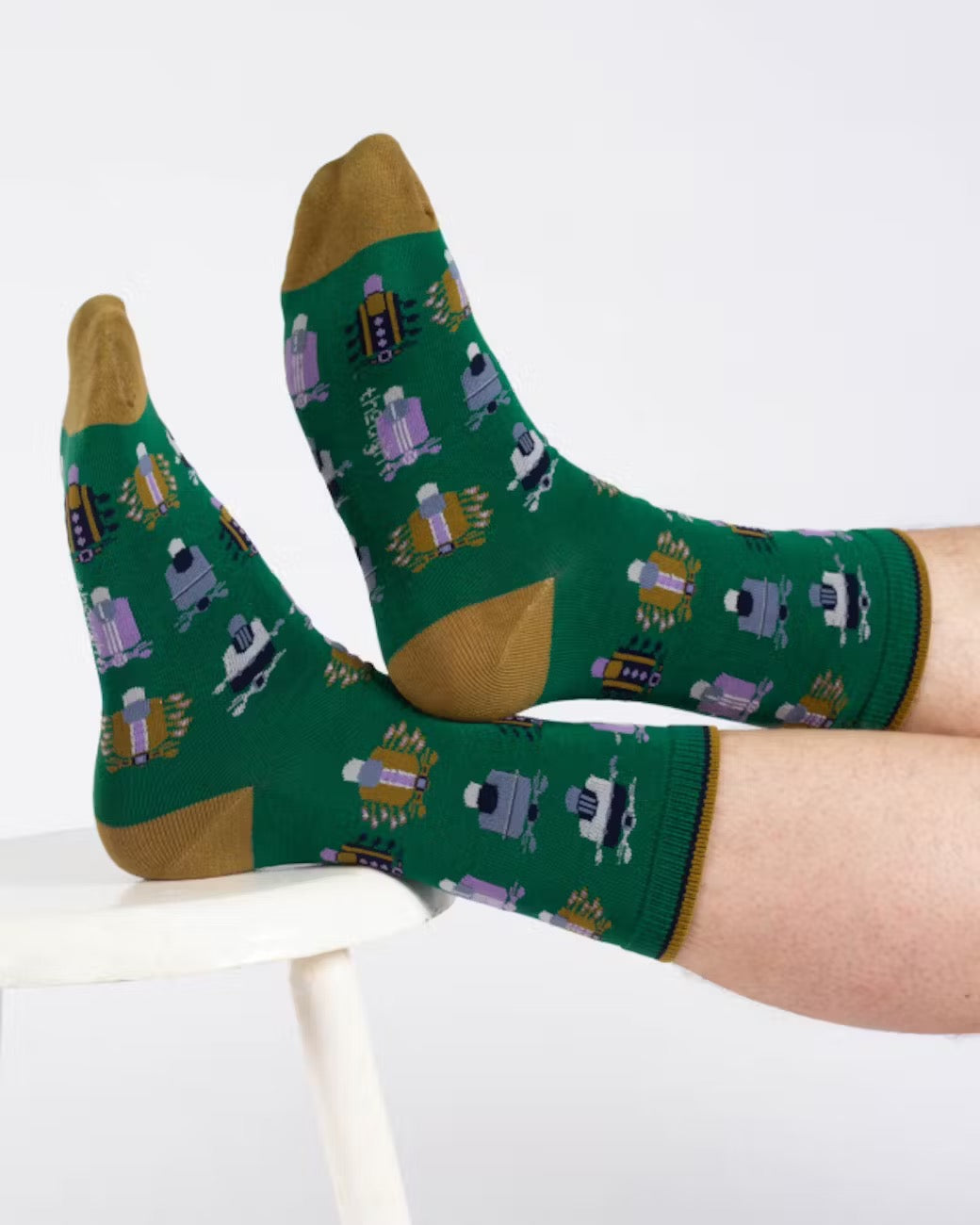 scooter bamboo crew socks green