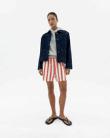 shorts red maxi stripes geranio