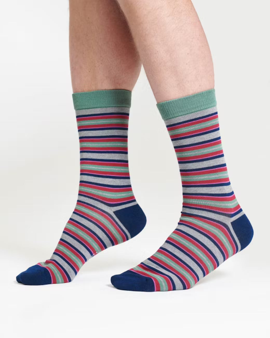 variegated bamboo multi stripe socks burgundy green