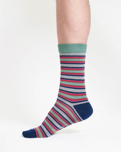 variegated bamboo multi stripe socks burgundy green