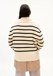 pullover frejiaas stripes oatmilk-black