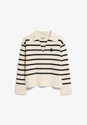 pullover frejiaas stripes oatmilk-black