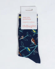 multi bird organic cotton sock blue