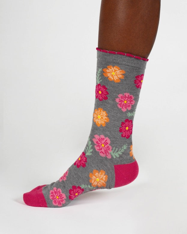 birth flower bamboo socks cosmos