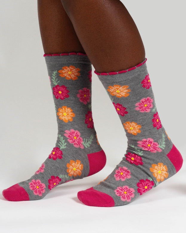 birth flower bamboo socks cosmos