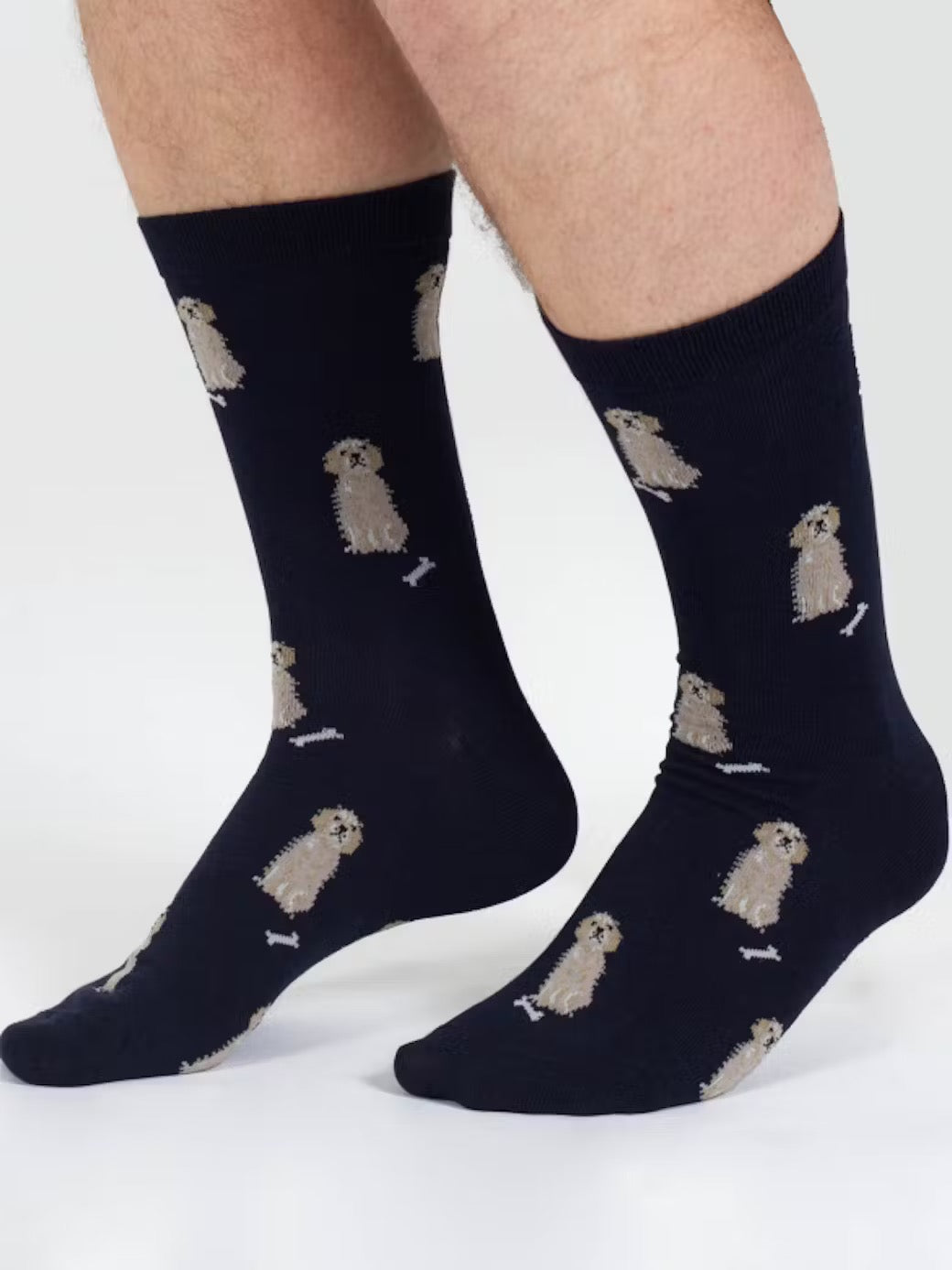 doggy bamboo crew socks navy