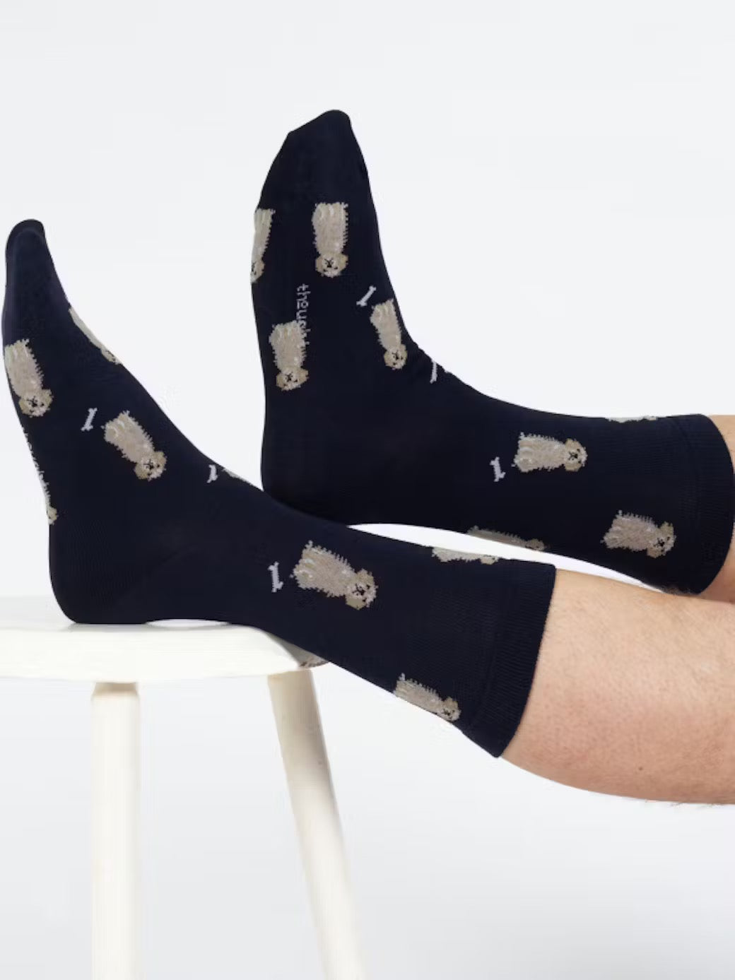 doggy bamboo crew socks navy