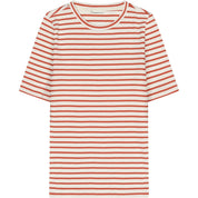 striped rib t-shirt red stripe