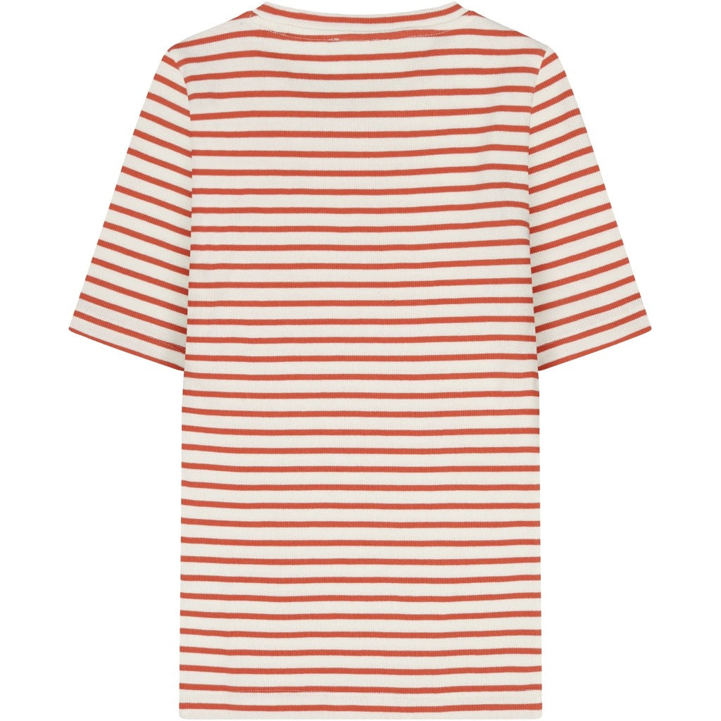 striped rib t-shirt red stripe