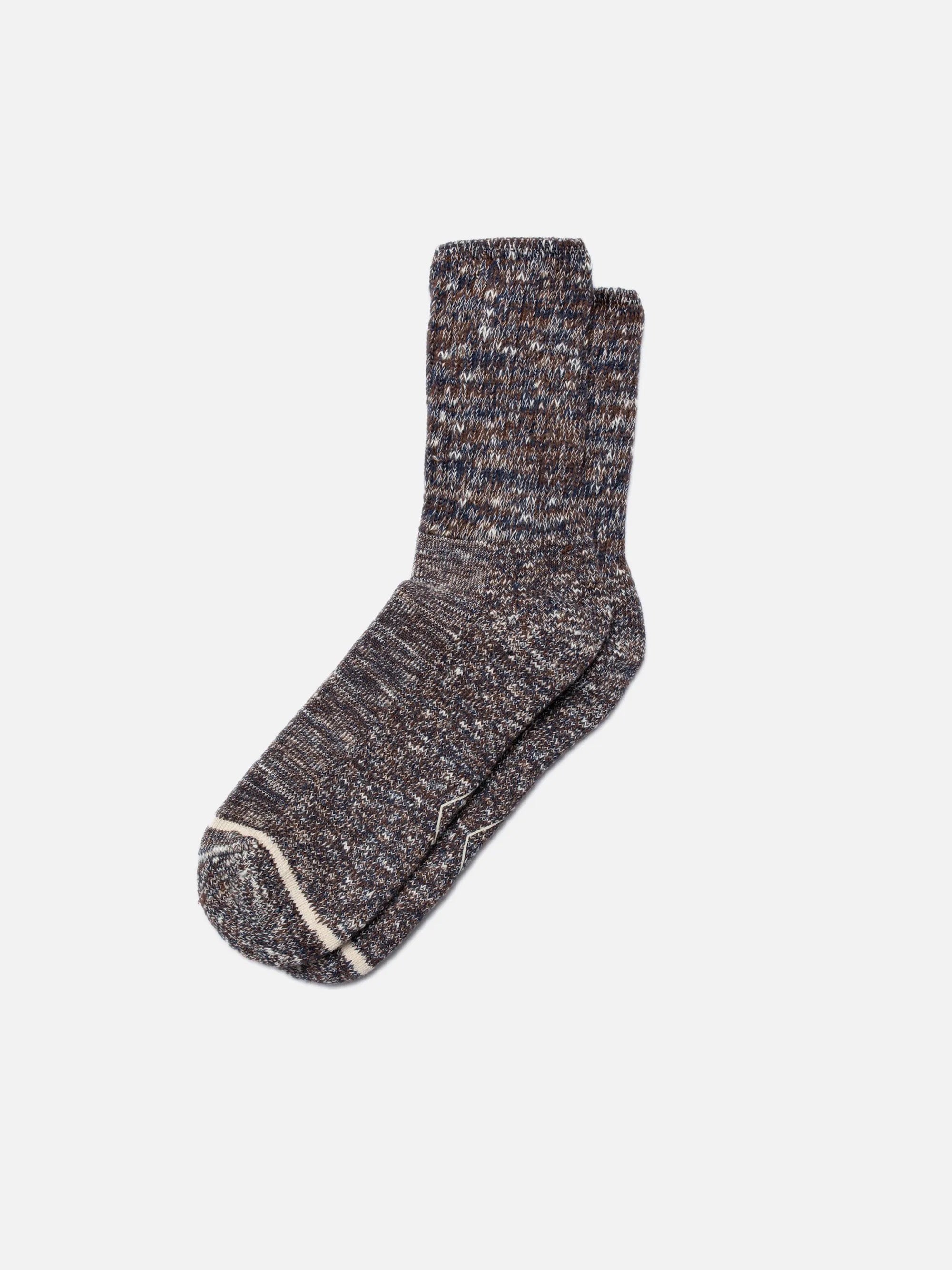 men slub sport socks brownmelange