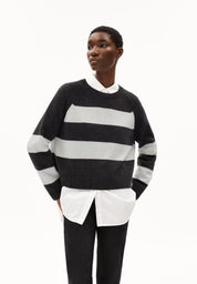 pullover diliriaa stripes steel melange-oatmilk