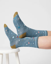 mens galaxy organic cotton socks misty blue