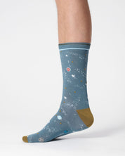 mens galaxy organic cotton socks misty blue