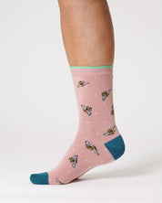 womens bee bamboo socks petal pink