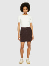 irregular corduroy skirt chocolate plum