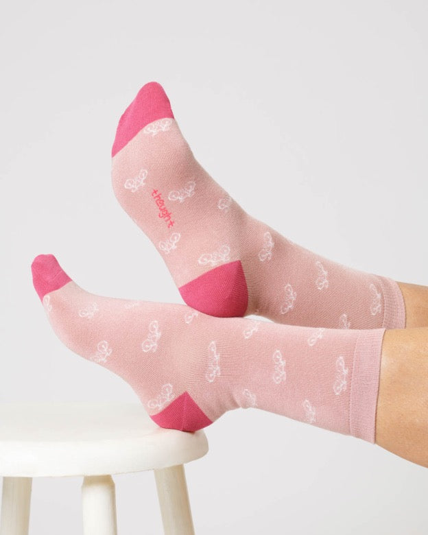 bike bamboo socks petal pink