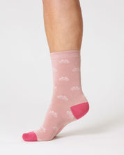 bike bamboo socks petal pink