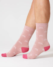 bike bamboo socks petal pink