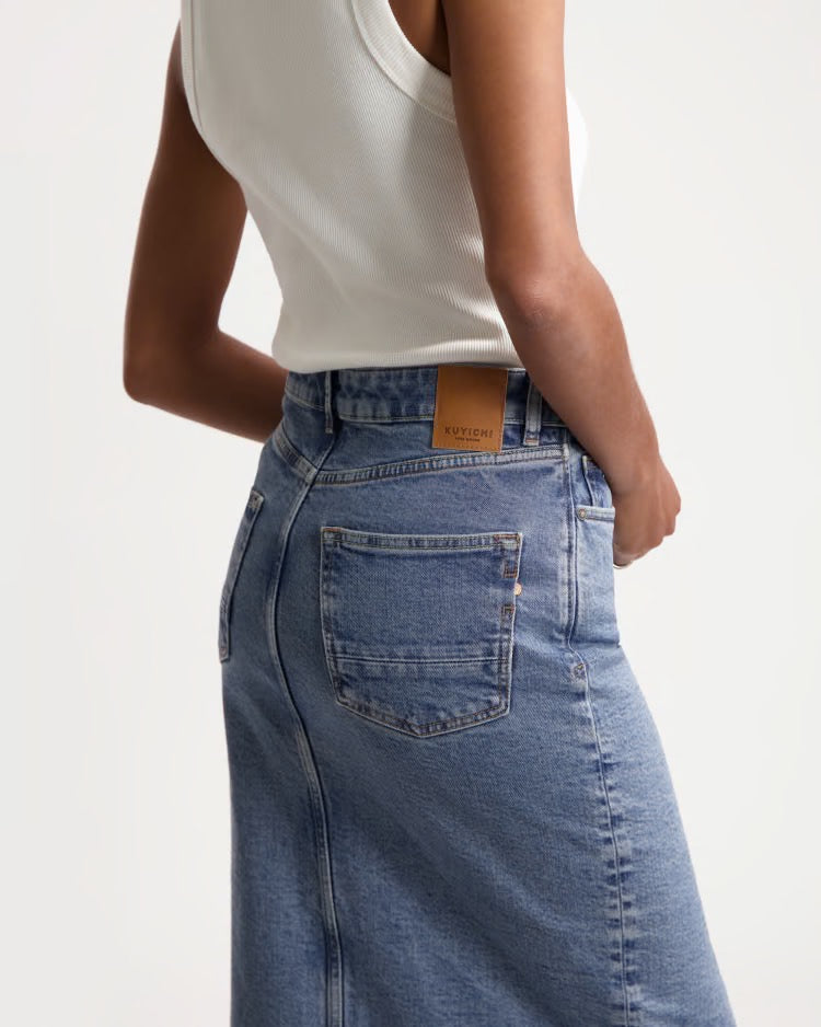 coda denim skirt mine blue