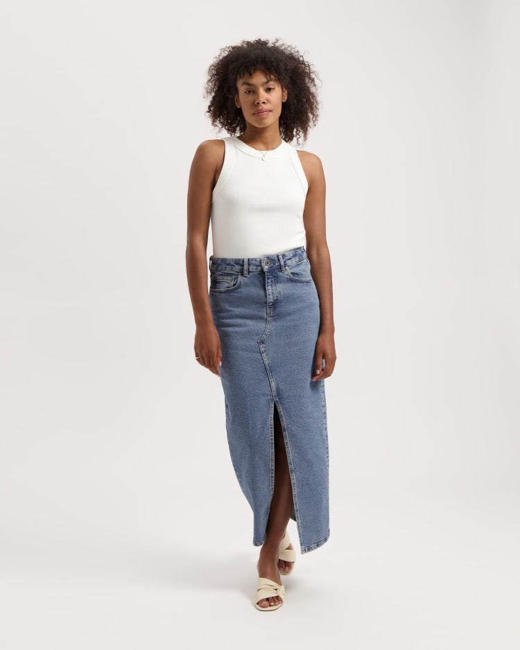 coda denim skirt mine blue