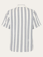 box short sleeve striped cotton shirt blue stripe