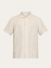 box short sleeve linen shirt light feather gray