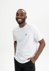 t-shirt pravin embroidery weiß/kaffee