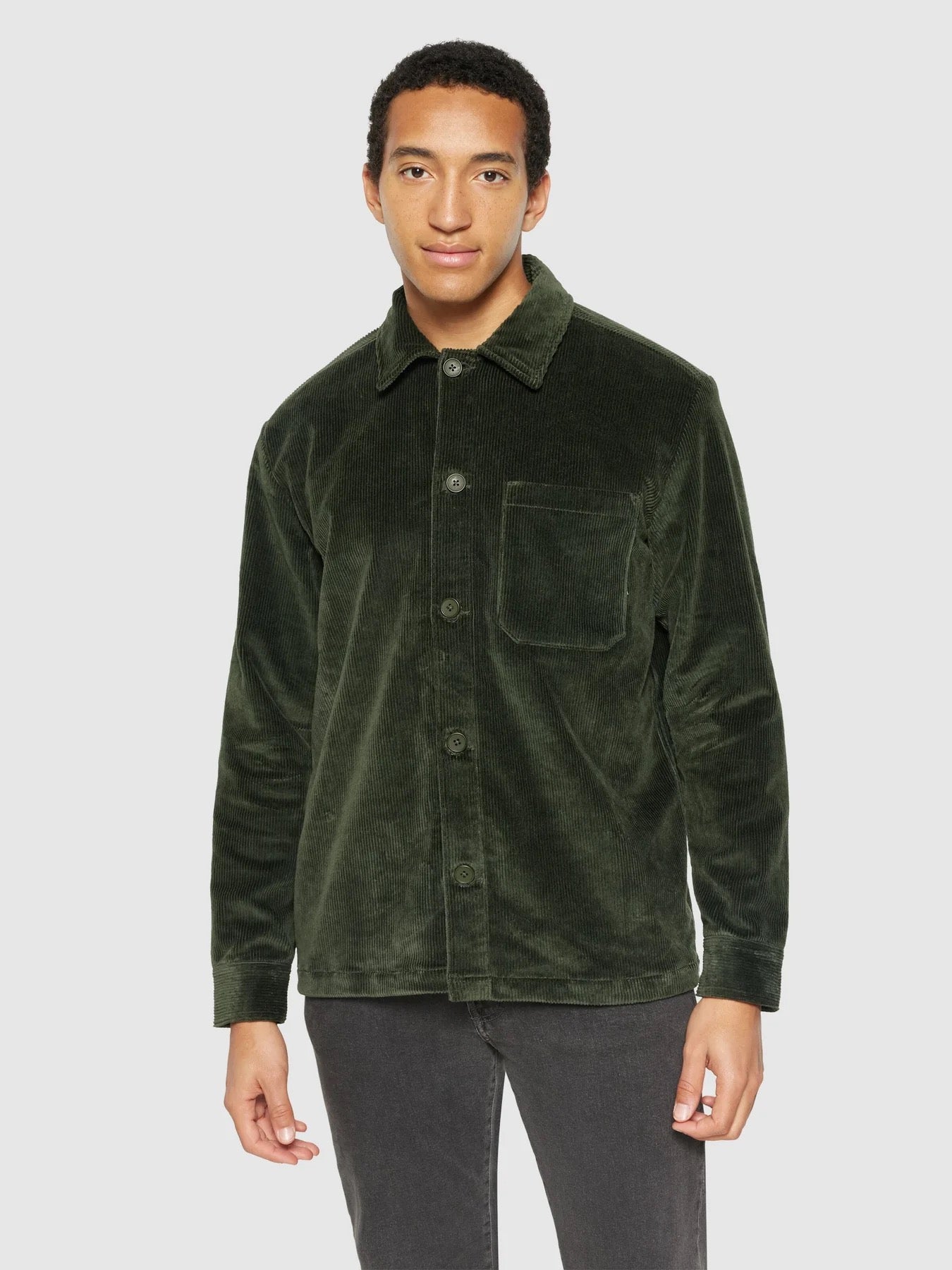 stretched 8-wales corduroy overshirt forrest night