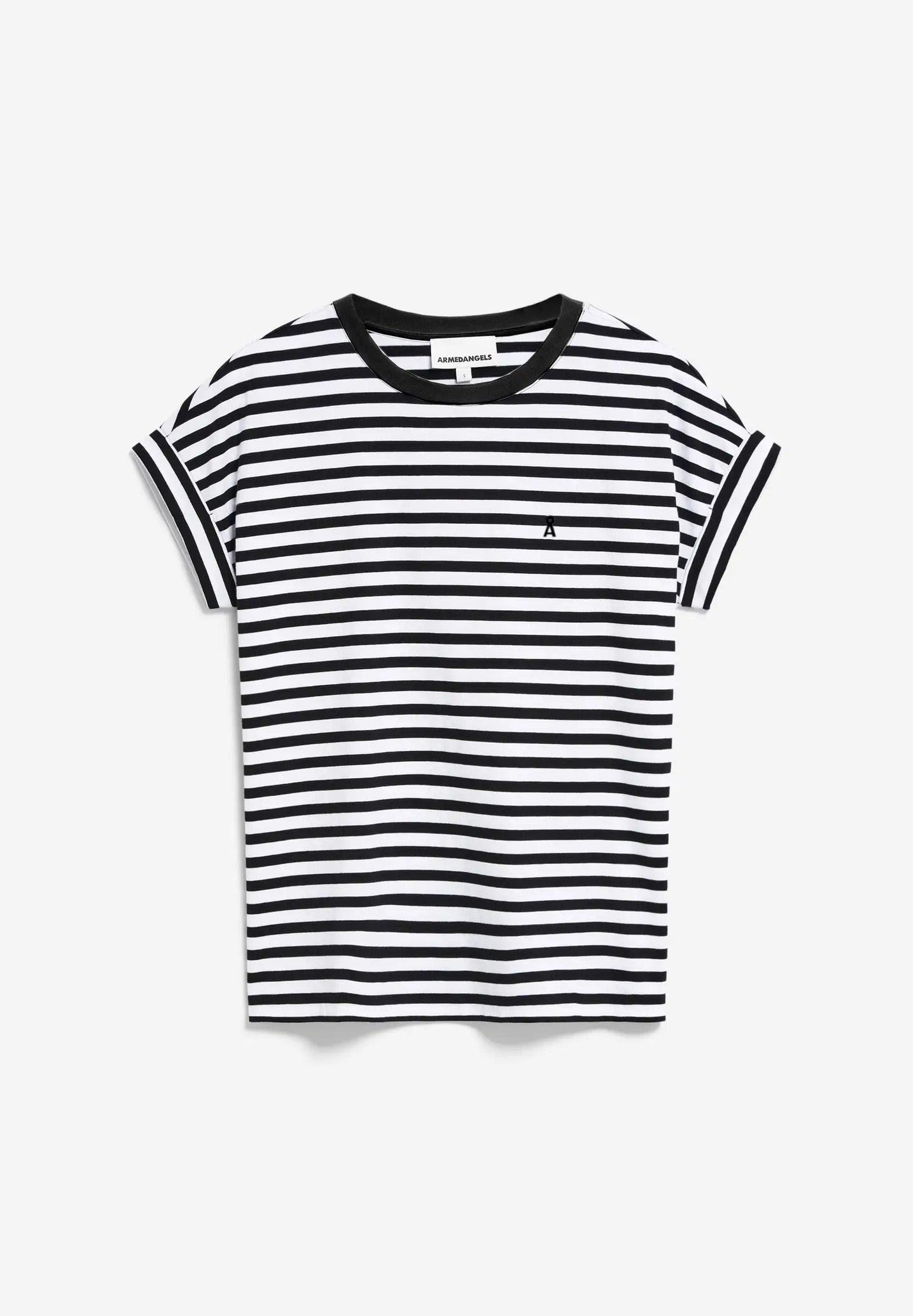 t-shirt idaara stripes white-black