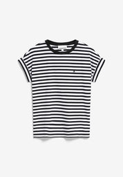 t-shirt idaara stripes white-black