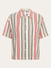 striped short sleeved shirt green stripe