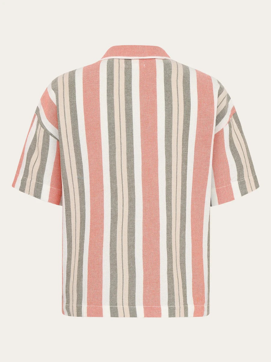 striped short sleeved shirt green stripe