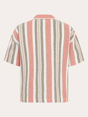 striped short sleeved shirt green stripe