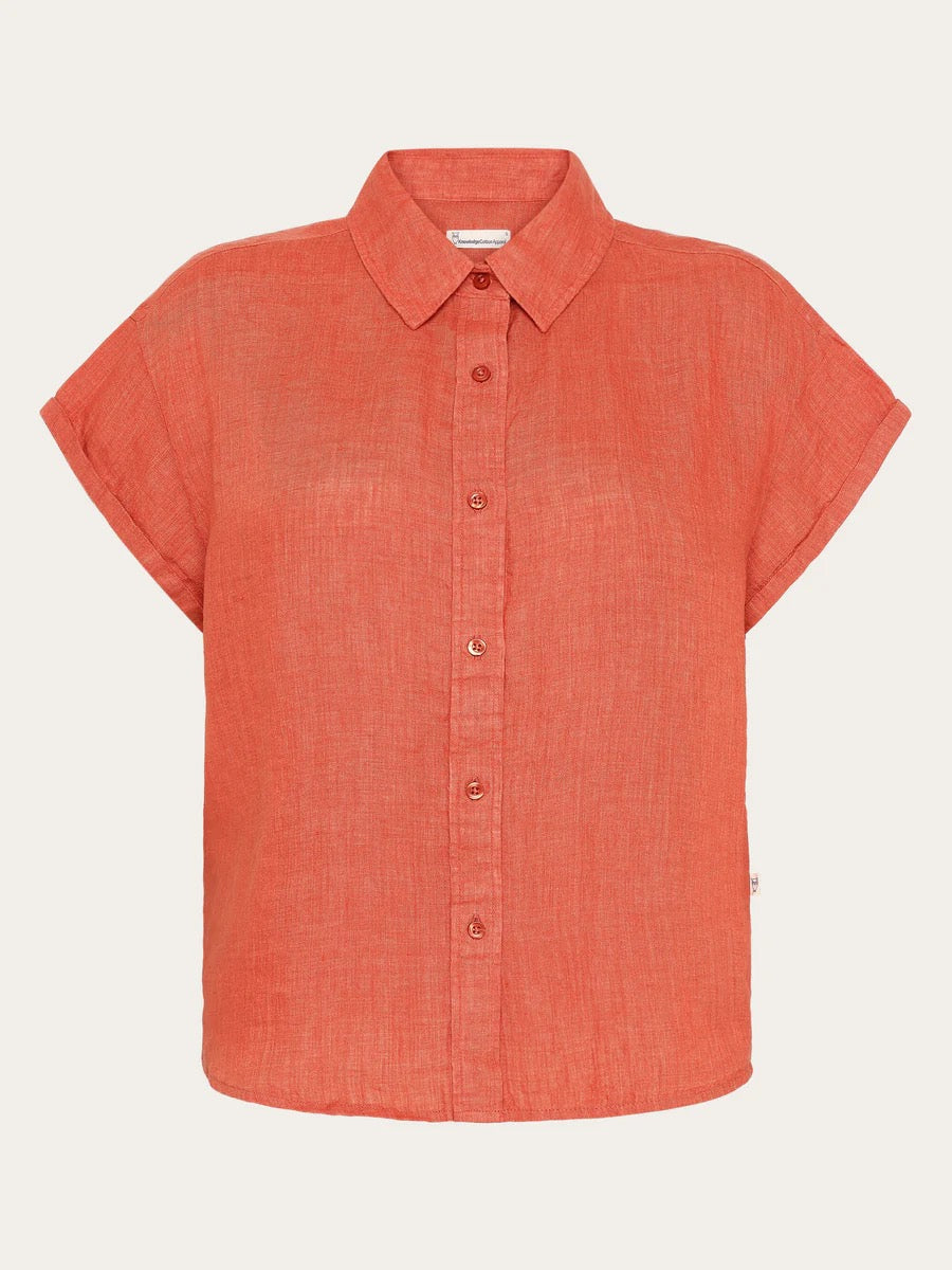 aster fold up short sleeve linen shirt langoustino