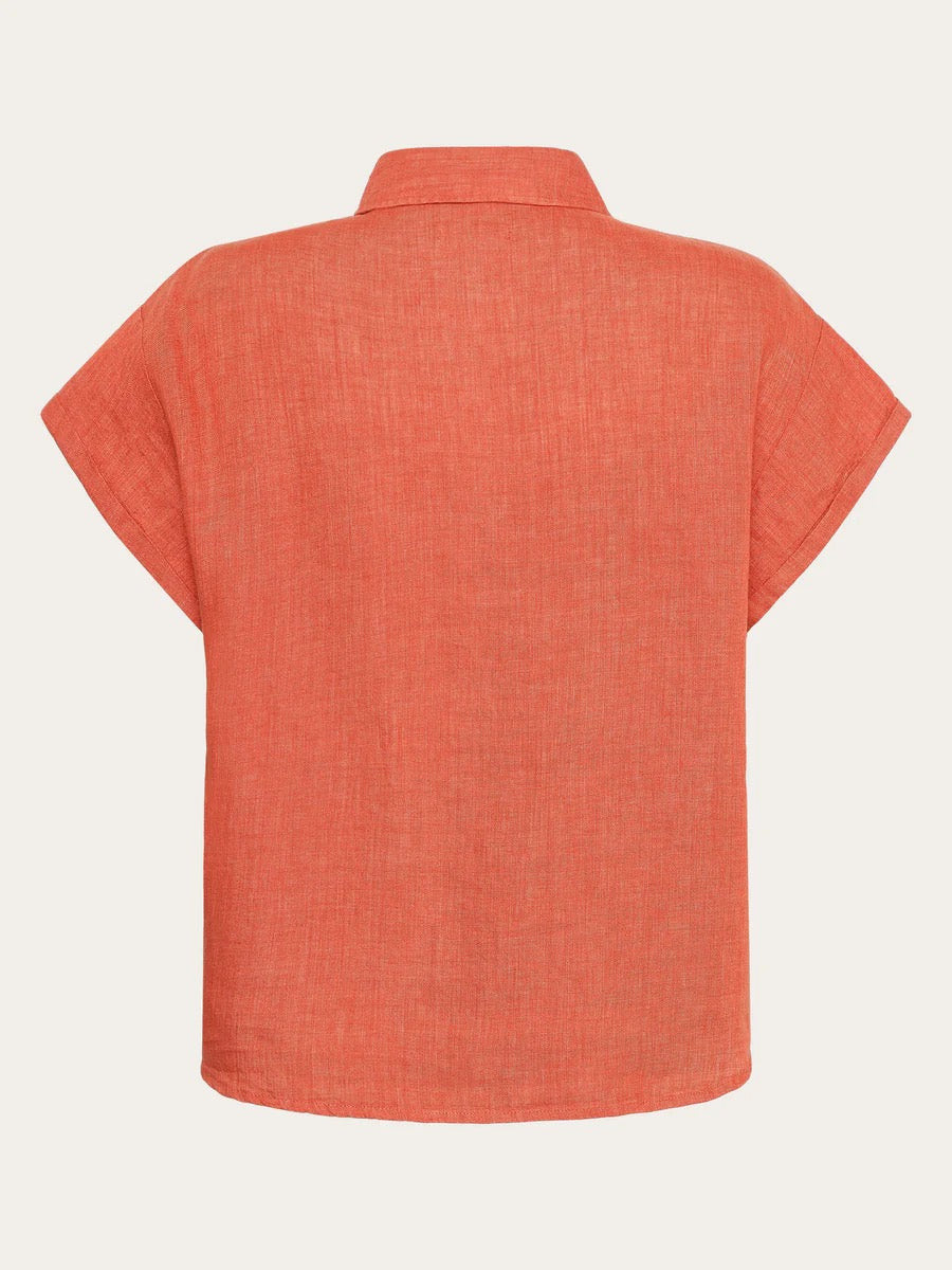 aster fold up short sleeve linen shirt langoustino