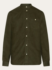 regular fit corduroy stand collar shirt forrest night