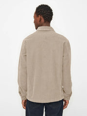 stretched 8-wales corduroy overshirt light feather gray