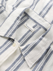 striped short sleeved shirt blue stripe