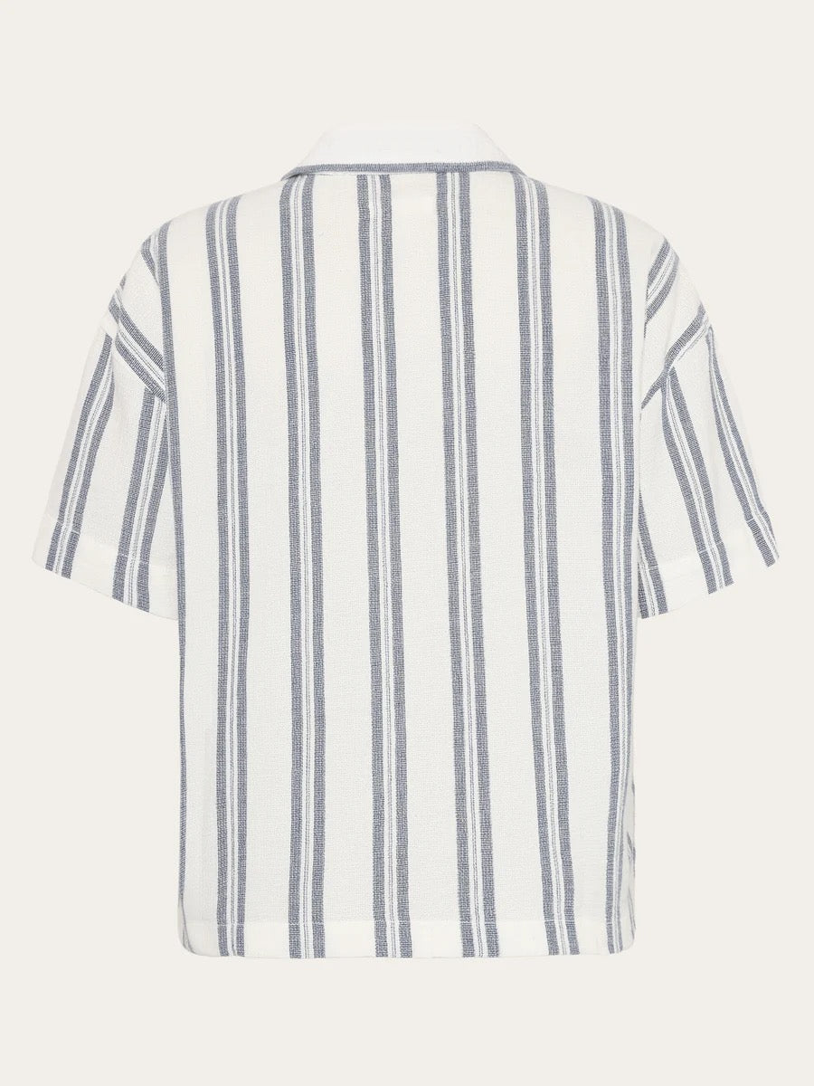 striped short sleeved shirt blue stripe