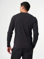 longsleeve merino men core dark grey melange