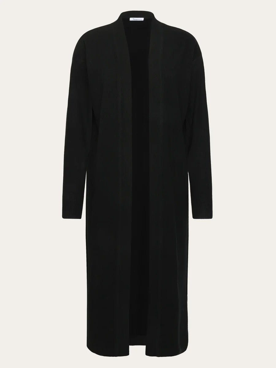 lambswool long cardigan black jet