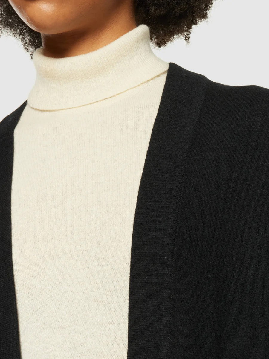 lambswool long cardigan black jet