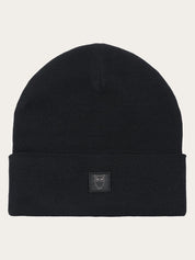 double layer fine merino wool beanie black jet