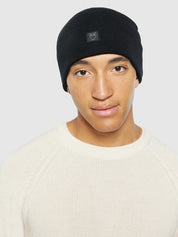 double layer fine merino wool beanie black jet